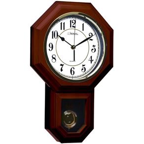 Relógio de Parede com Pendulo Natural45x29x7 - Castanho
