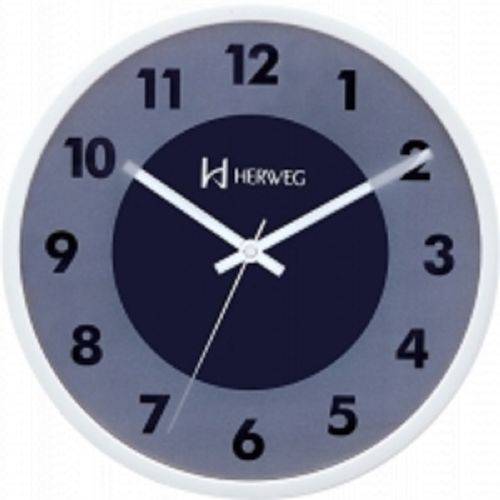 Relógio de Parede Decorativo Analógico Redondo Mecanismo Step Herweg Branco