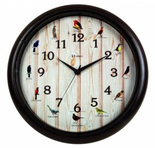 Relógio de Parede Decorativo Canto dos Pássaros Herweg 6691-34