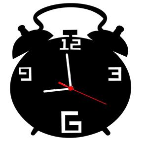 Relógio de Parede Decorativo Despertador - Preto