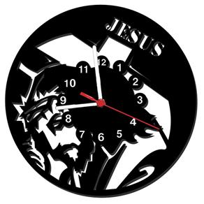 Relógio de Parede Decorativo Jesus - Preto