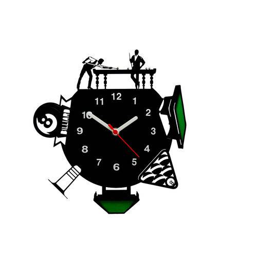 Relógio de Parede Decorativo - Modelo Mundo Bilhar