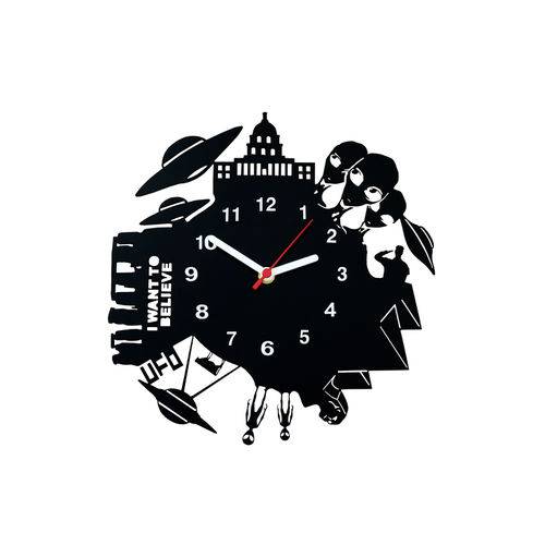 Relógio de Parede Decorativo - Modelo Ovni Conspiração