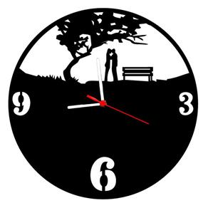 Relógio de Parede Decorativo Namorados - Preto
