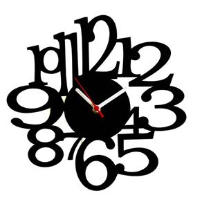 Relógio de Parede Decorativo Números Modelo 1 - Preto