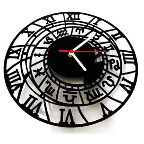 Relógio de Parede Decorativo Números Romanos - Preto