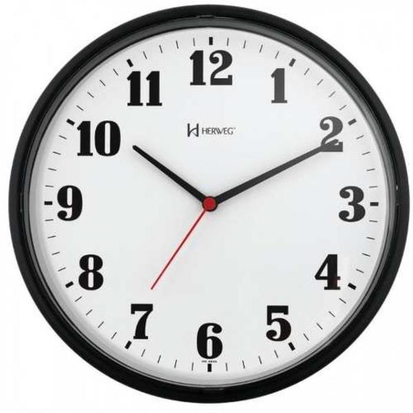 Relógio de Parede Decorativo Preto 26 Cm Herweg 6126-34