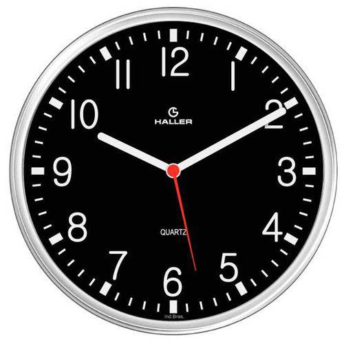 Relógio de Parede Disco Aviador 5611/02 22cm Preto Haller
