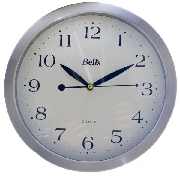 Relógio de Parede em Alumínio Escovado Redondo 30 Cm Quartz - Bells