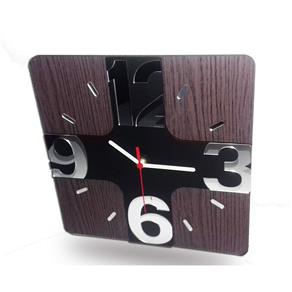 Relógio de Parede em Madeira Laminada com Números 3D Espelho