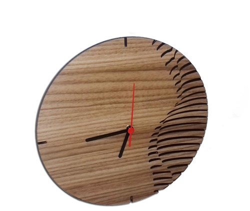 Relógio de Parede em Madeira Mdf Laminado com Números Espelhados