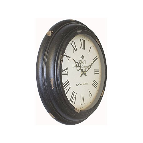 Relógio de Parede France Preto em Ferro Oldway - 43x43 Cm