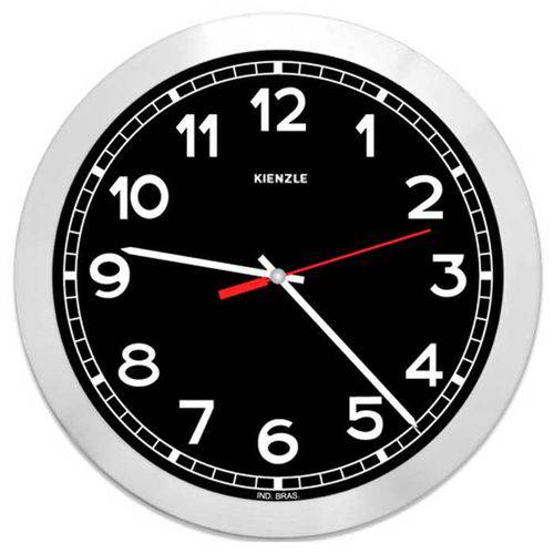 Relógio de Parede Futura New York 6057/33 30cm Preto Kienzle