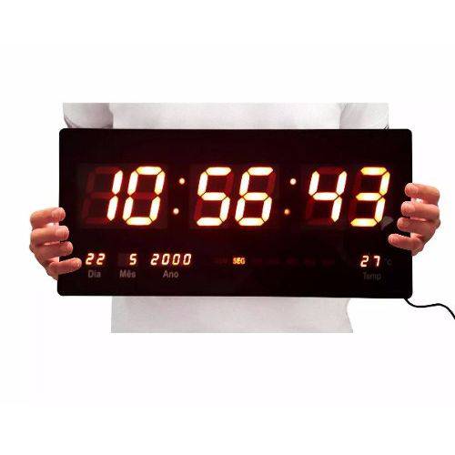 Relógio de Parede Grande Led Digital Calendário Temperatura