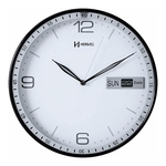 Relógio de Parede Herweg Branco 30CM Com Calendário 6415-021