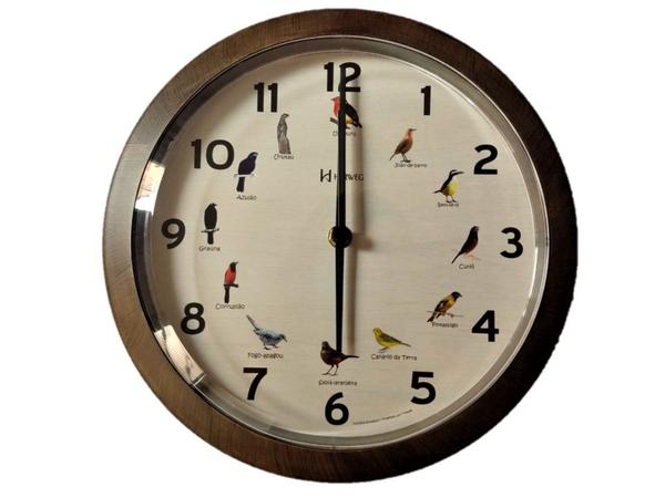 Relógio de Parede Herweg Canto dos Pássaros Brasileiros 6658-323