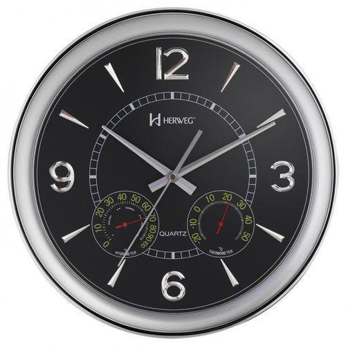 Relógio de Parede Herweg Sweep Higrômetro Termômetro 6328 P