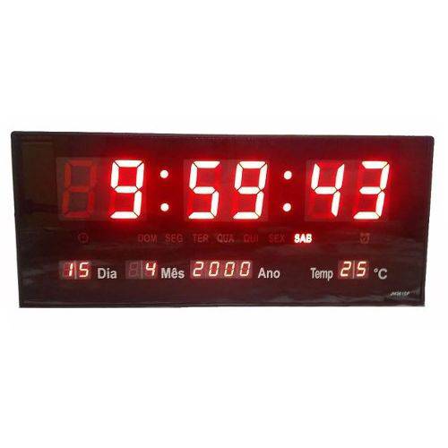 Relógio de Parede Led Digital Calendário Temperatura Pequeno