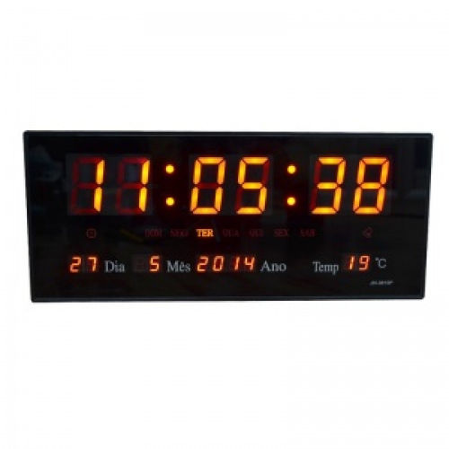 Relógio de Parede Led Digital Termômetro Alarme e Calendário - 3615