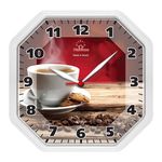 Relógio de Parede Oitavado Branco Café