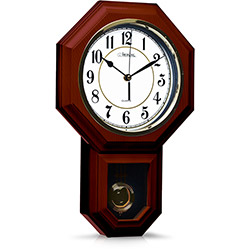 Relógio de Parede Pêndulo Analógico 5304 45x29x7 Cm Natural - Herweg