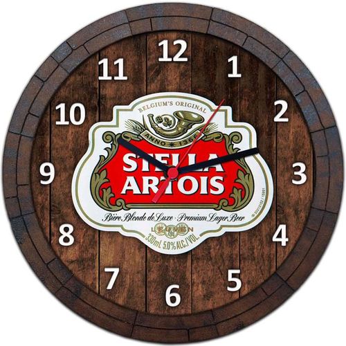 Relógio de Parede Quadro Tampa de Barril Cerveja Bebida W026