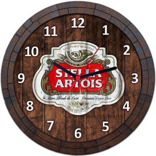 Tamanhos, Medidas e Dimensões do produto Relógio de Parede Quadro Tampa de Barril Cerveja Bebida W080