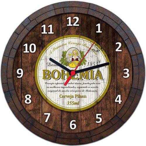 Tamanhos, Medidas e Dimensões do produto Relógio de Parede Quadro Tampa de Barril Cerveja Bebida W082