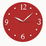 Relógio de Parede Vermelho Silencioso Redondo Quartz 30cm