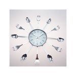 Relógio de Parede Talheres Cozinha Plástico 15x15 Cm