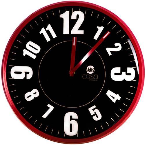 Tamanhos, Medidas e Dimensões do produto Relógio de Parede Velo Vermelho e Preto Uatt? Analógico
