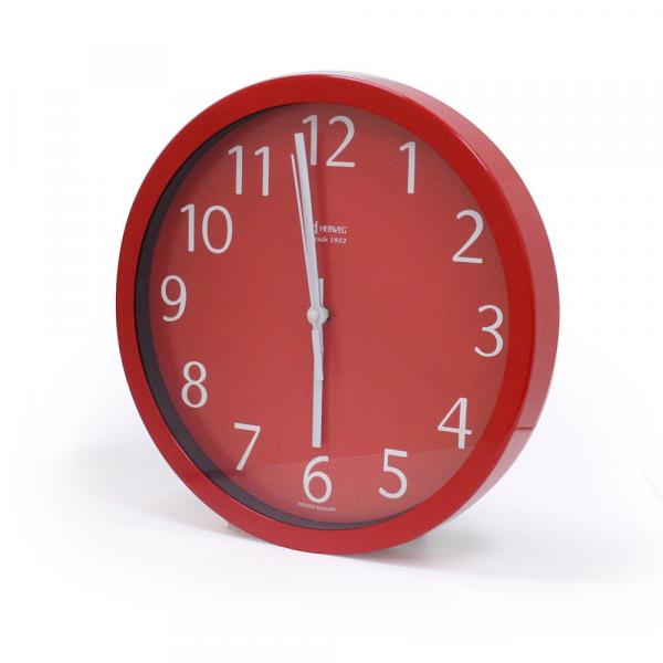 Relógio de Parede Vermelho 30,5 Cm Alumínio Herweg 6719-44