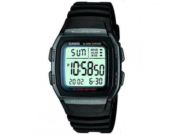 Relógio de Pulso Masculino Esportivo Digital - Cronômetro Casio Mundial W-96H-1BVDF