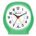 Relógio Despertador Analógico Tradicional Quartz Alarme Sonoro Mecanismo Step Herweg Verde