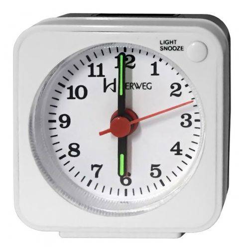 Tamanhos, Medidas e Dimensões do produto Relógio Despertador Branco Quartz Tradicional Herweg 2510 021
