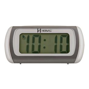 Relógio Despertador Digital Herweg com Iluminação Led 2916 – Cinza Metálico
