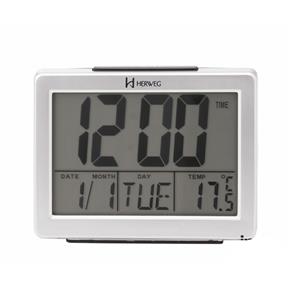 Relógio Despertador Digital Prata com Temperatura