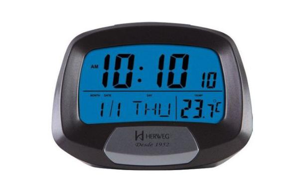 Relógio Despertador Digital Termômetro Herweg 2977 071 Cinza