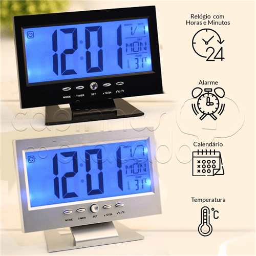 Relógio Despertador LCD - DS-8082