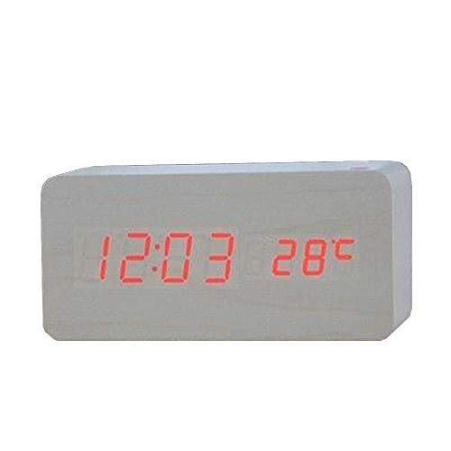 Relógio Despertador Mesa Digital Tipo Madeira com Sound Control 1299 (Marrom)
