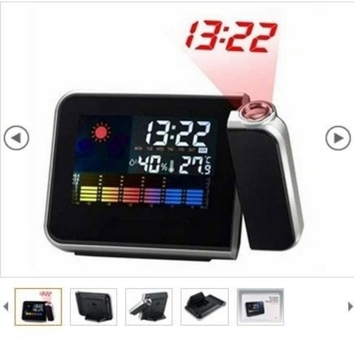 Relógio Despertador Projetor de Horas/ Termometro/ Calendario Luz de Fundo
