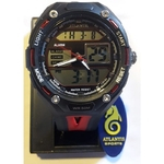 Relógio Digital Atlantis Preto Pulseira Vermelha - G7414