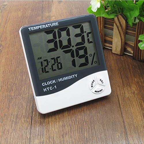 Relógio Digital com Higrômetro e Termômetro Despertador HTC-1