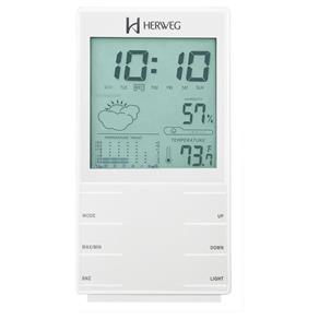Relógio Digital com Temperatura Branco Brilhante 2969-242 Herweg - Branco