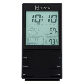 Relógio Digital com Temperatura Preto Brilhante 2969-035 Herweg - Preto