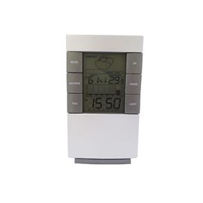 Relógio Digital de Mesa Despertador Previsão Tempo Umidade - Cinza