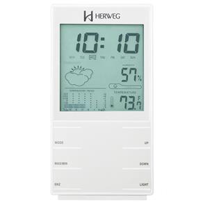 Relogio Digital Despertador com Medidor de Temperatura e Umidade Herweg Funcao Maxima e Minima e Termo Higrometro