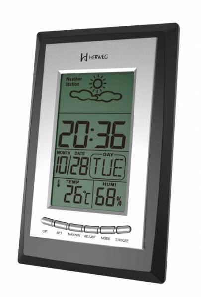 Relogio Digital Despertador com Termometro Medidor de Temperatura e Umidade Herweg Preto