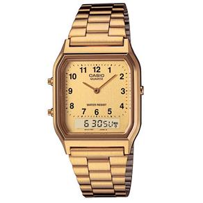 Relógio Feminino Anadigi Casio Vintage AQ-230GA-9BMQ - Dourado