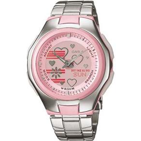 Relógio Feminino Analógico Casio Poptone LCF-10D-4AV - Inox/Rosa